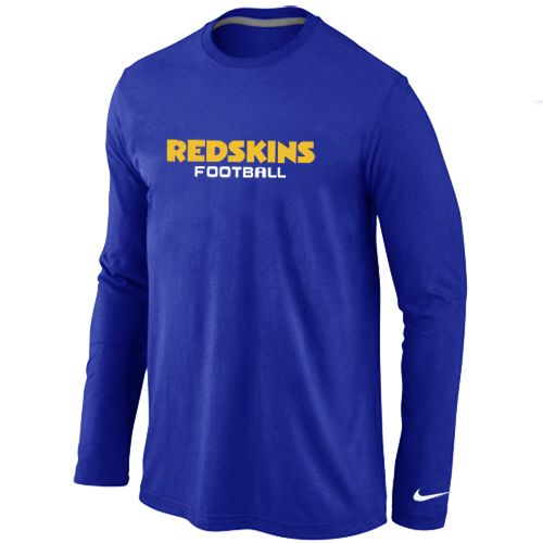 Nike Washington Redskins Authentic Font Long Sleeve NFL T-Shirt - Blue